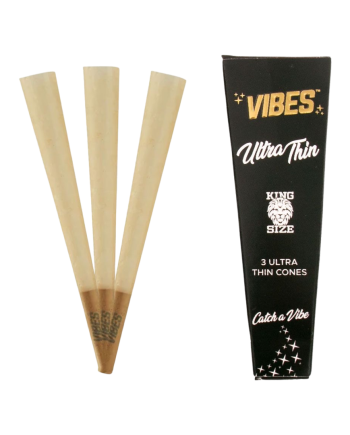 Vibes - Black Ultra Thin King Size Cones x 3