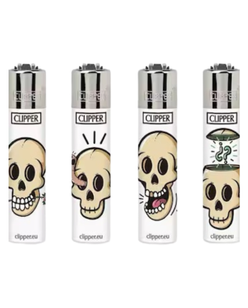 Clipper Lighter - White Skulls
